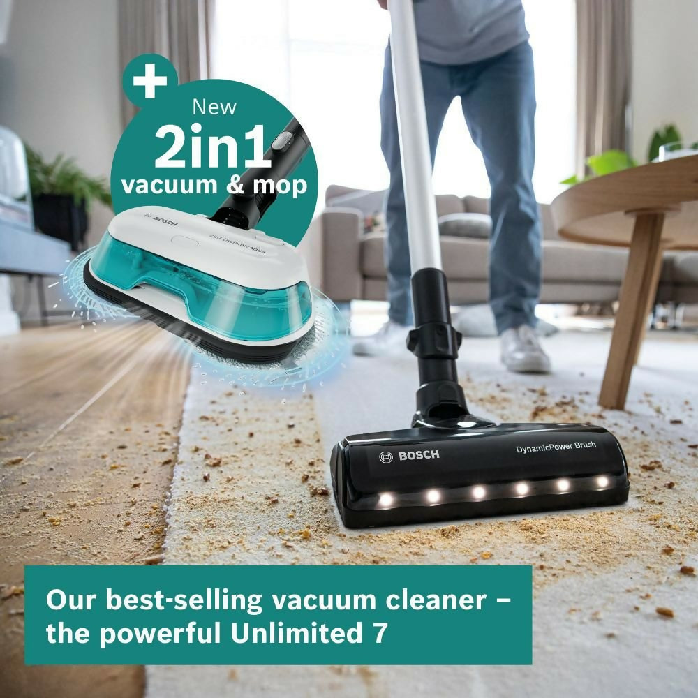 Bosch Unlimited 7 Aqua 2-in-1 Cordless Vacuum Cleaner BCS71HYGGB - White