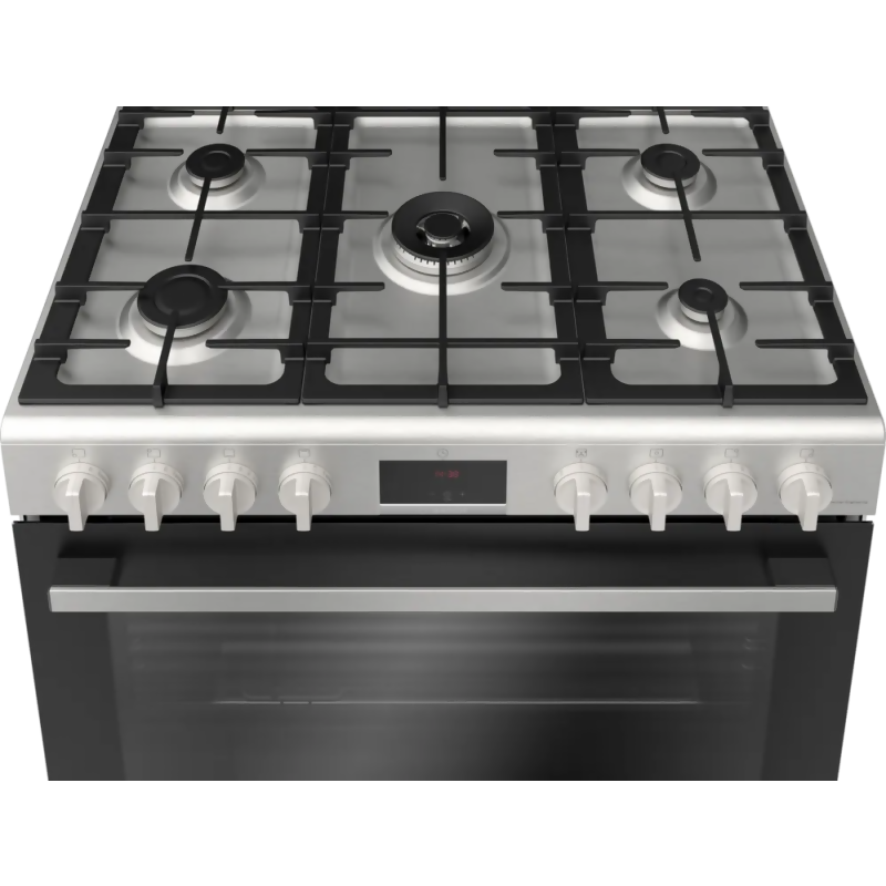 Bosch 5 Burners Floor Standing Gas Cooker, 90x60cm, HGW3ASQ50M - Stainless Steel