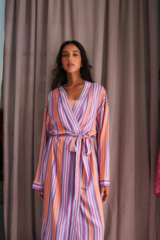 Sunset stripes robe