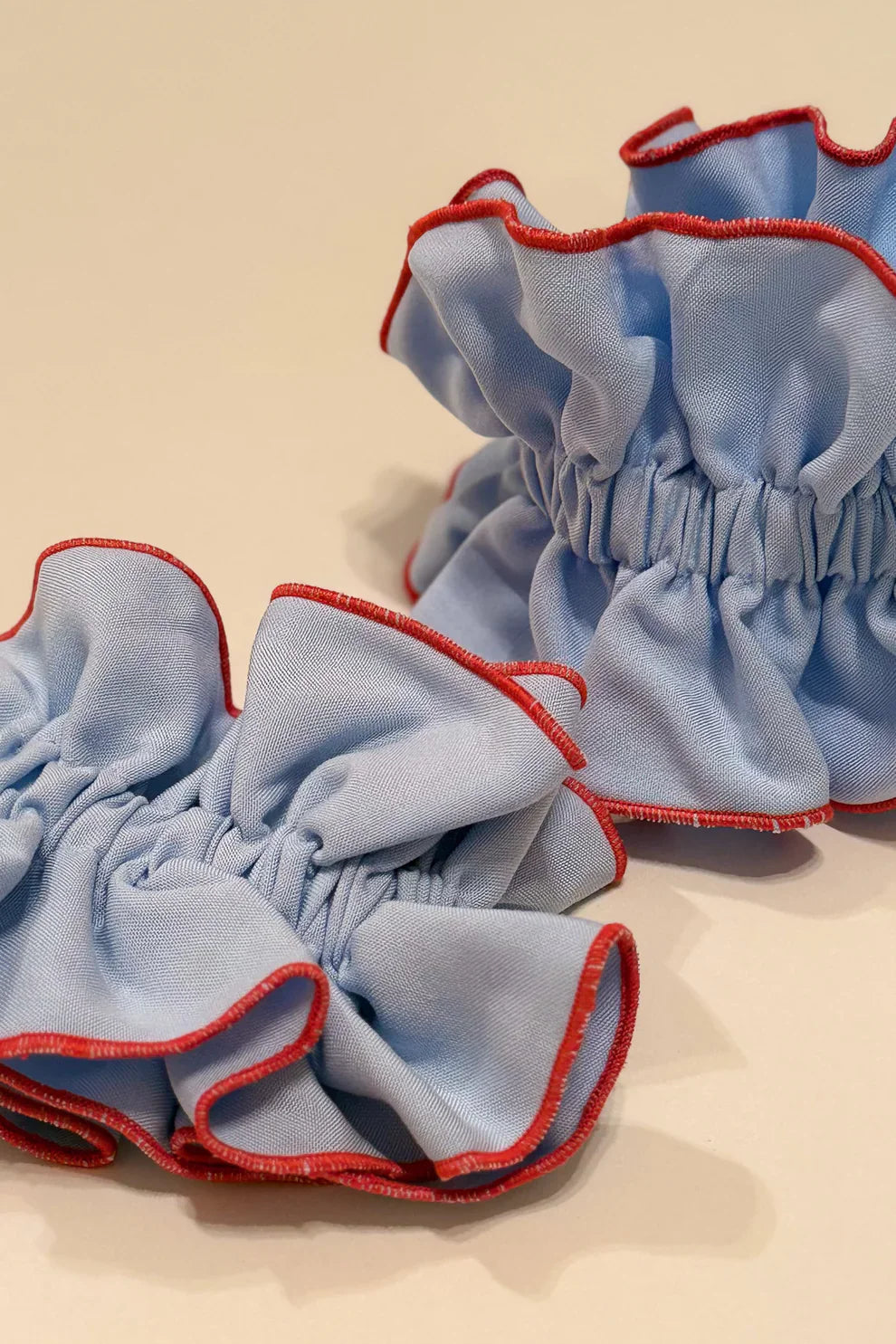Baby blue double style scrunchie