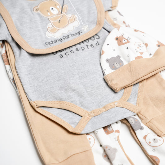 Teddy Bear Five Piece Onsie Set