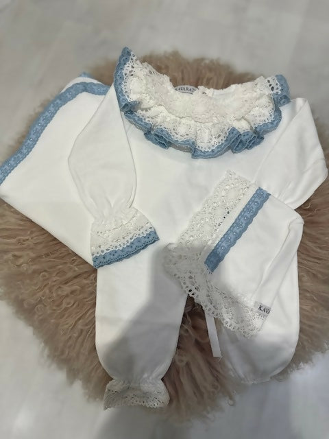 Newborn set blue collar and hat 